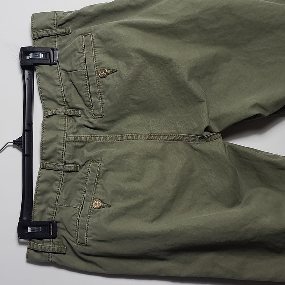 TORY BURCH 100% Cotton Bermuda Chino Olive Green Shorts Size 28 - Picture 14 of 16